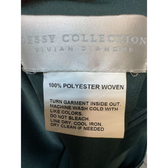 Dessy Collection Women's Satin Cowl Neck Bridesmaid Maxi Dress Size 22 W Green - Picture 12 of 12